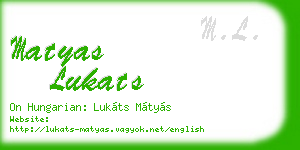 matyas lukats business card